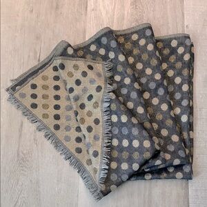Polka Dot Scarf in Shades of Blue Gray and Metallic Gold